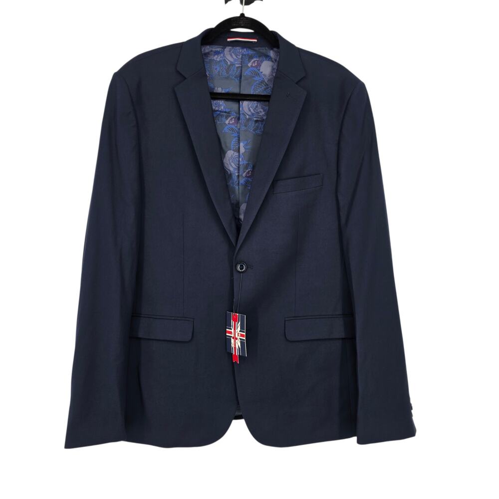 NWT Soul Of London Navy Essential Slim Fit Single Breasted Blazer Jacket Size 48